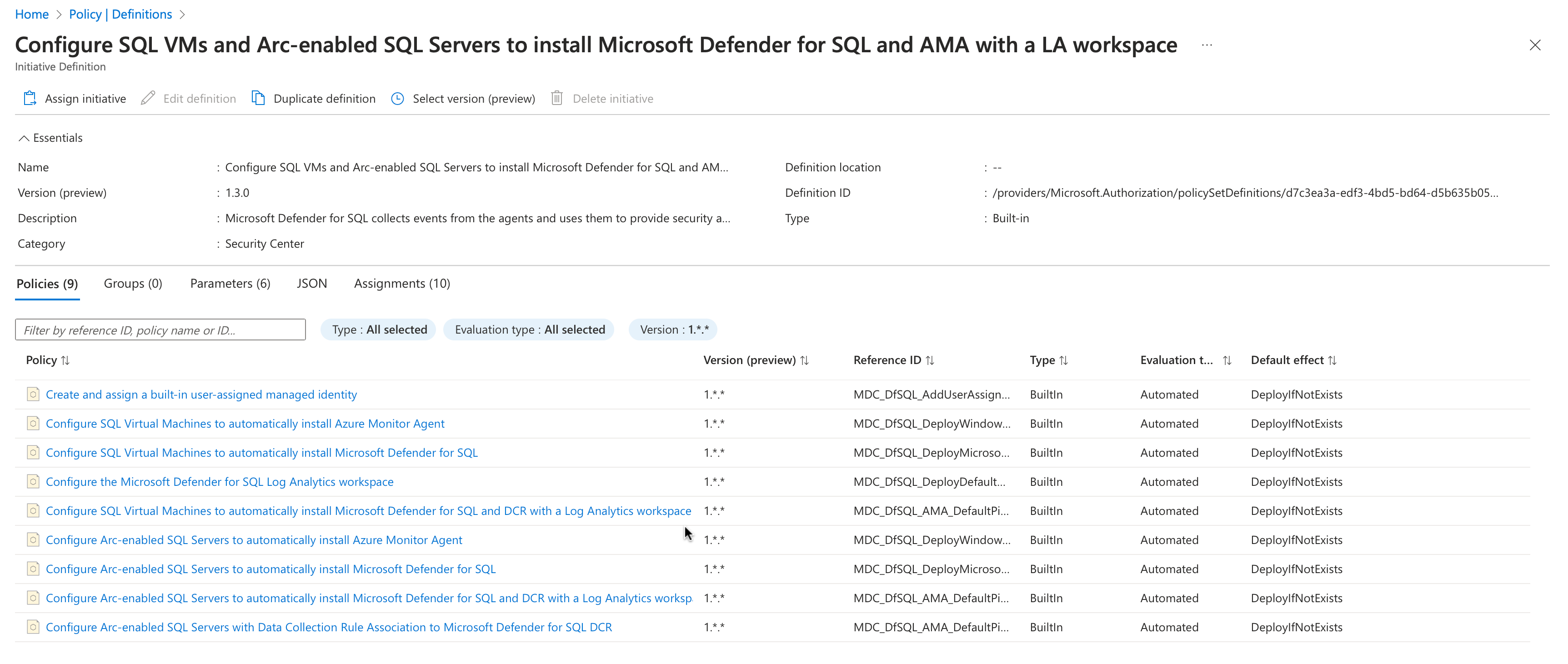 Screenshot of how to configure default log analytics workspace.