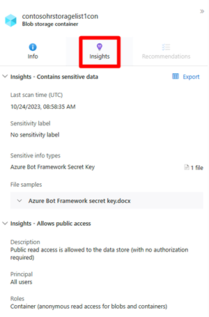 Screenshot of the insights tab for a specific node.