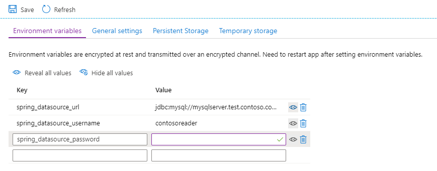 Spring Cloud App Configuration Settings