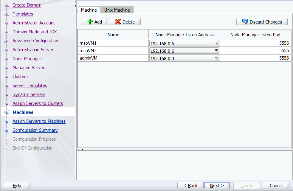 Windows - Oracle Configuration Wizard - Machines.