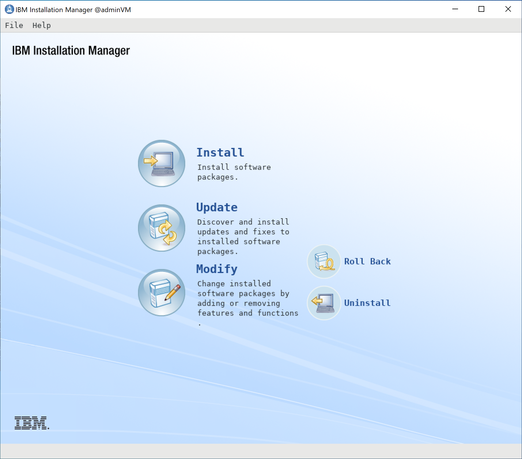 Screenshot of IBM WebSphere Application Server installation.