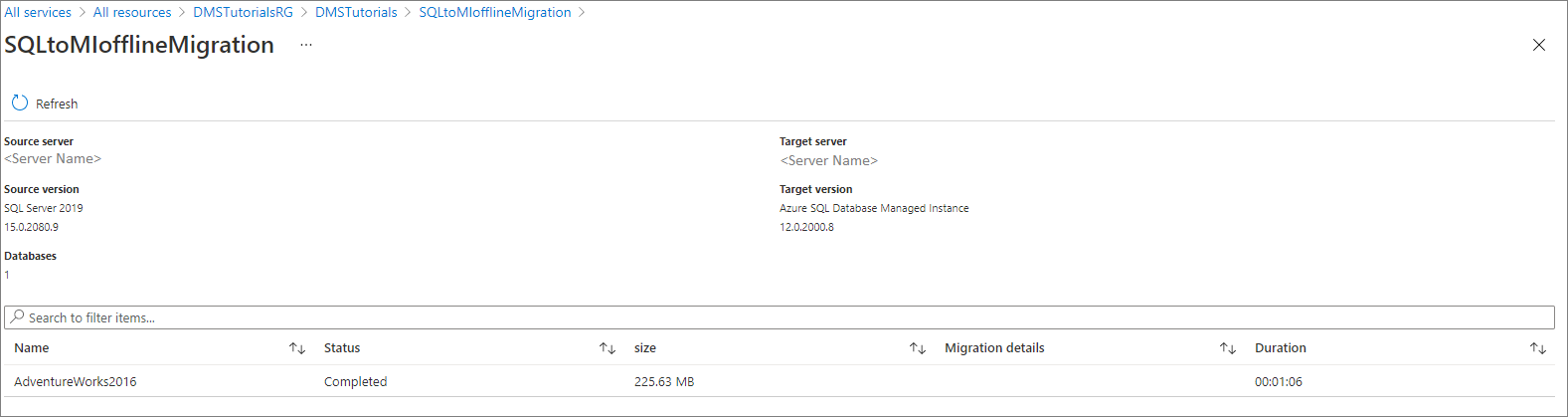 Migration activity in progress