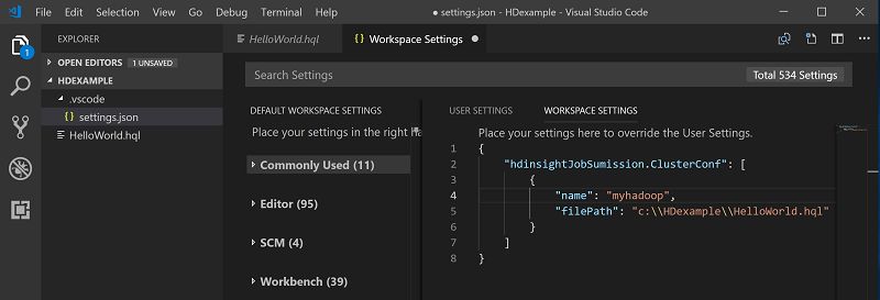 Set default cluster configuration.