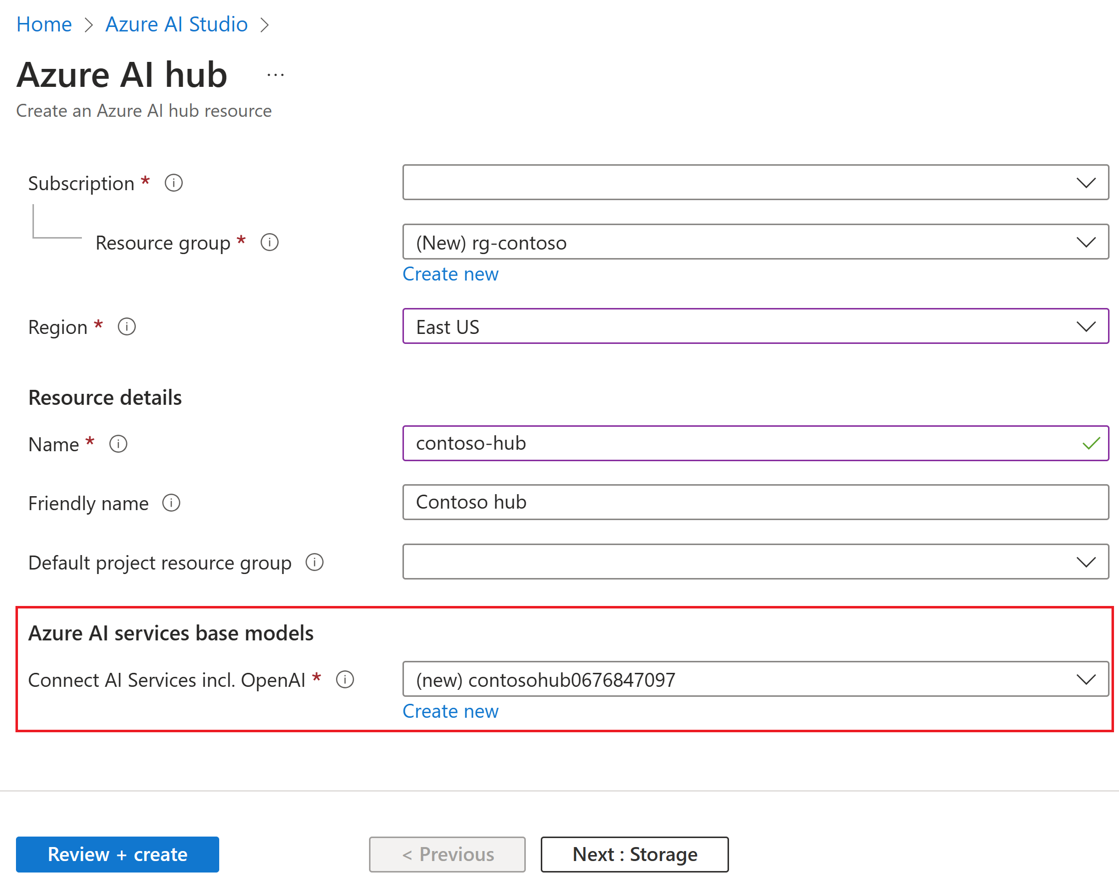 Screenshot of the option to set hub basic information.