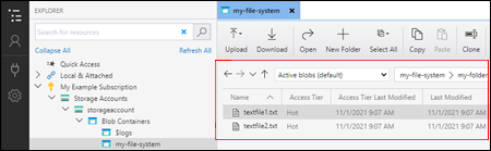 Microsoft Azure Storage Explorer - list blobs in a directory