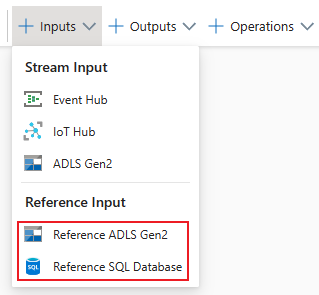 Screenshot that shows a SQL Database reference input node.