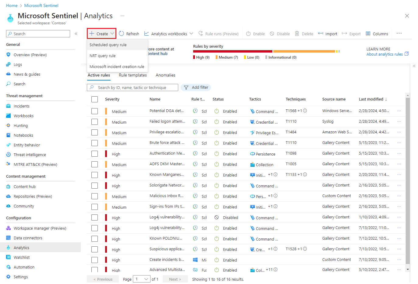 Screenshot of Analytics screen in Azure portal.