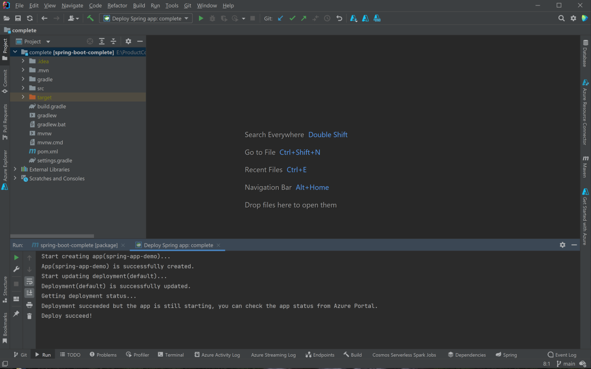 Screenshot of IntelliJ IDEA showing Run button.