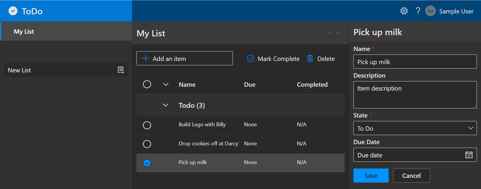 Screenshot of a sample web application in Azure Spring Apps.