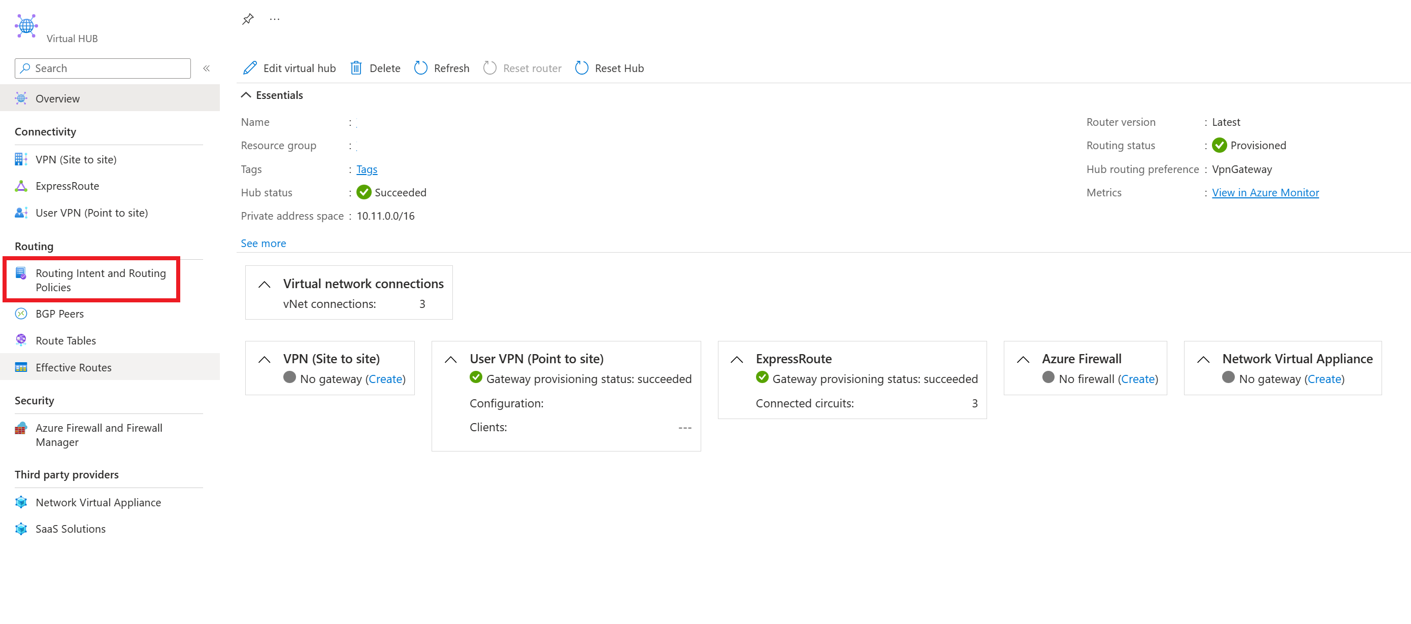 Screenshot showing how to navigate to routing policies.