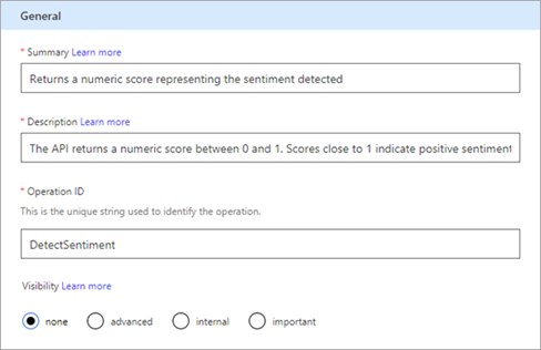 Definition page - general.