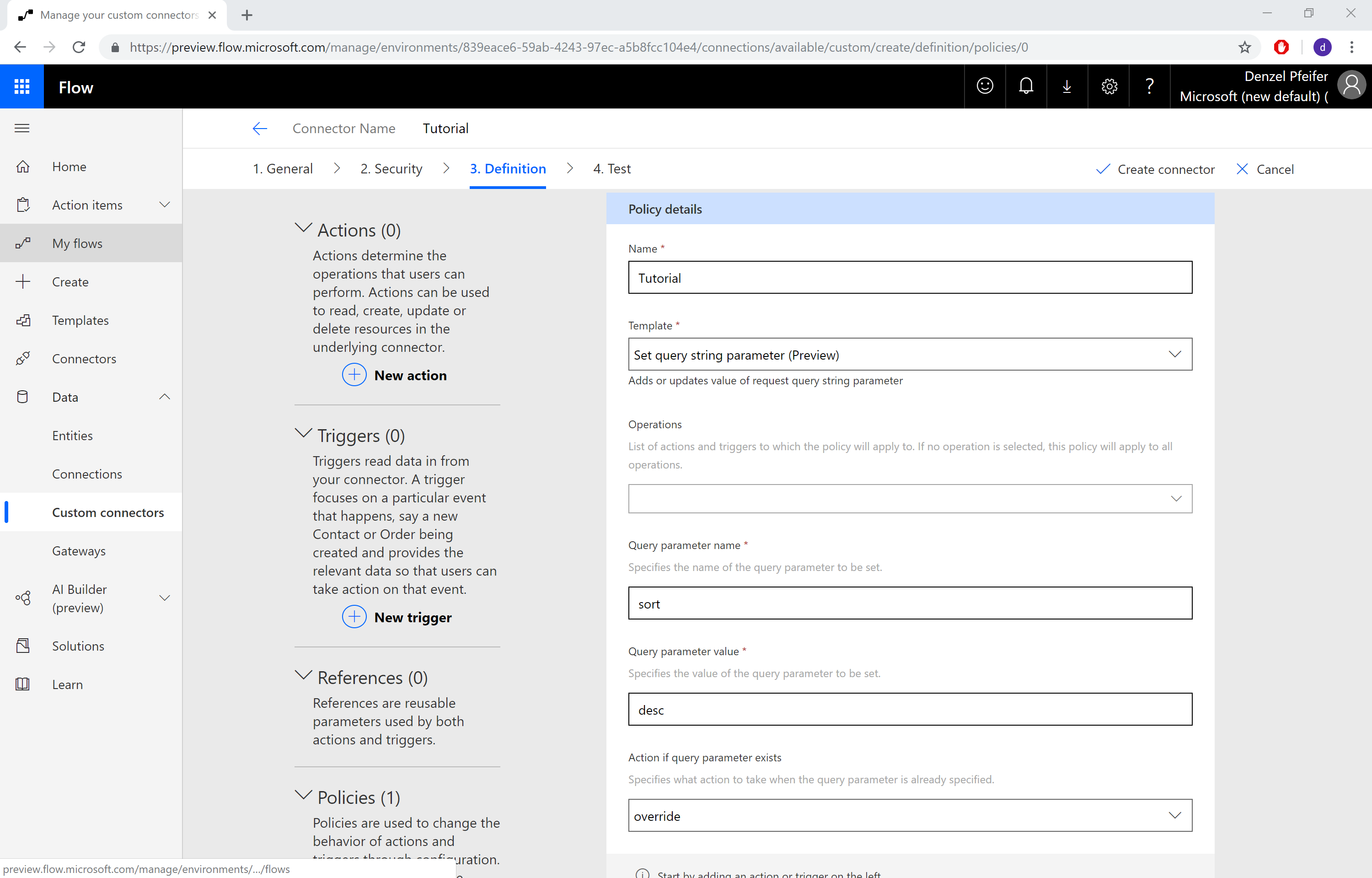 Provide the parameter values