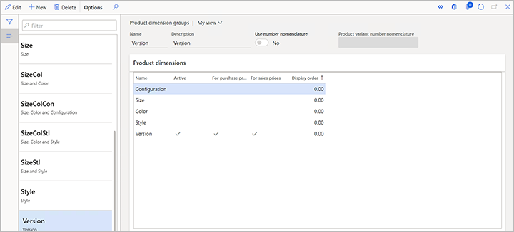 Adding a product dimension group.