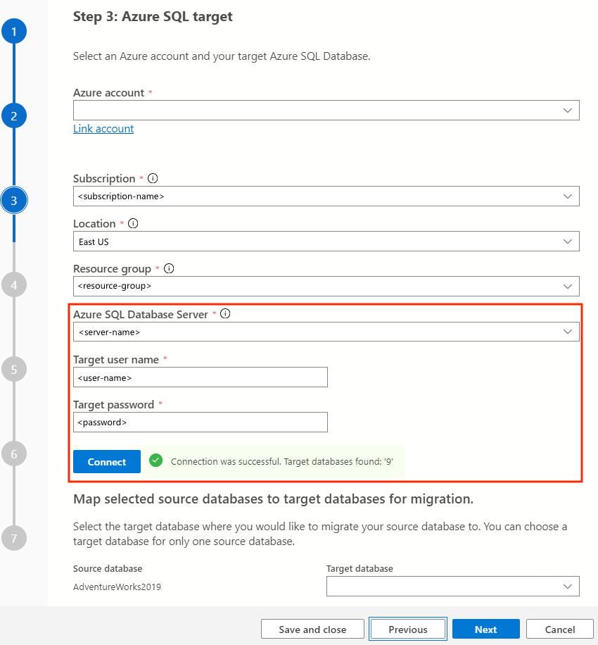 Screenshot that shows Azure SQL Database details.