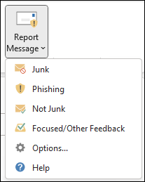 Select a message and then select the Report Message button in the Classic Ribbon in Outlook.