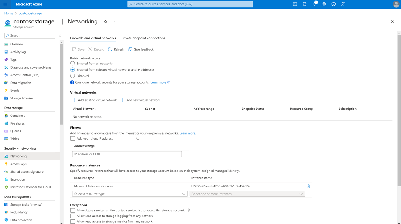 Screenshot showing configured resource instance rule.