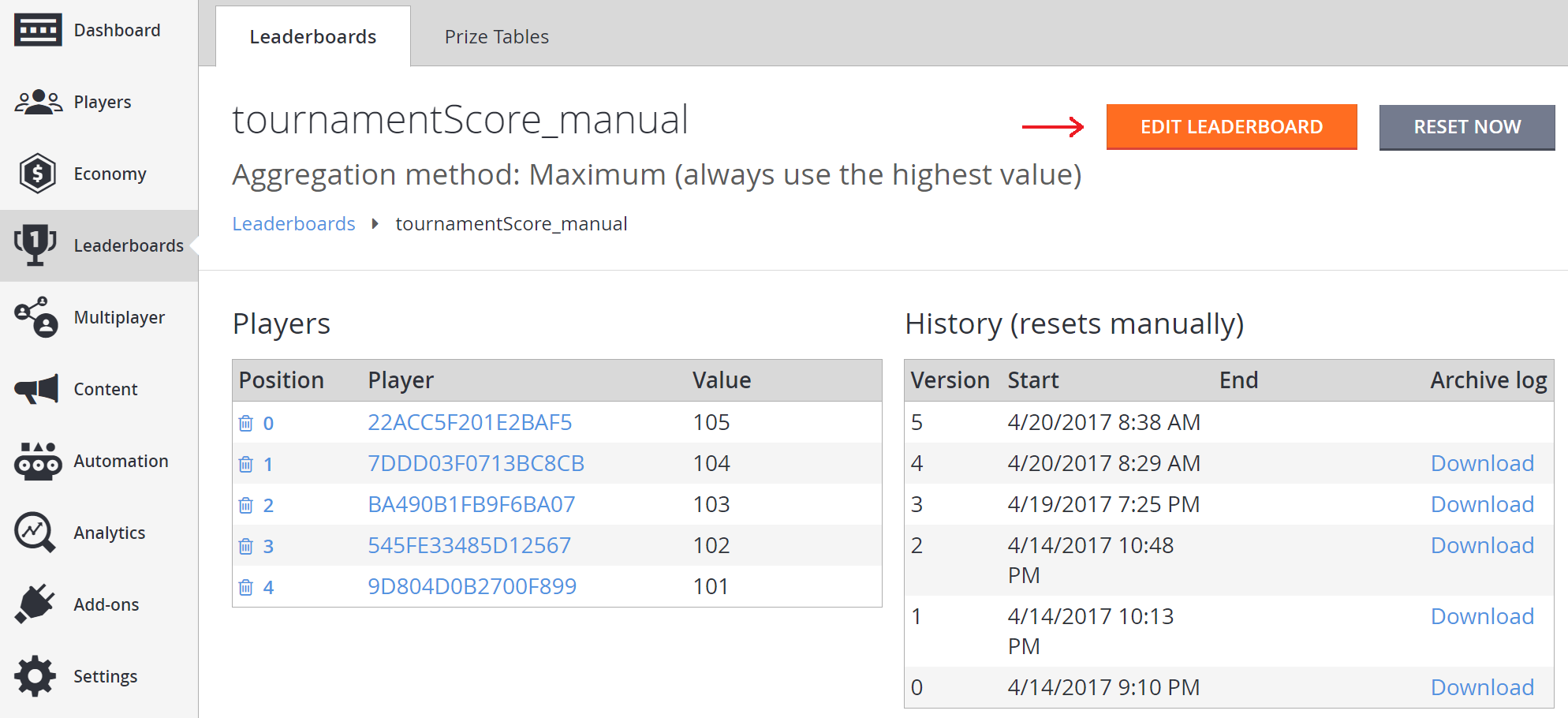 Game Manager - Leaderboards - Check player positions