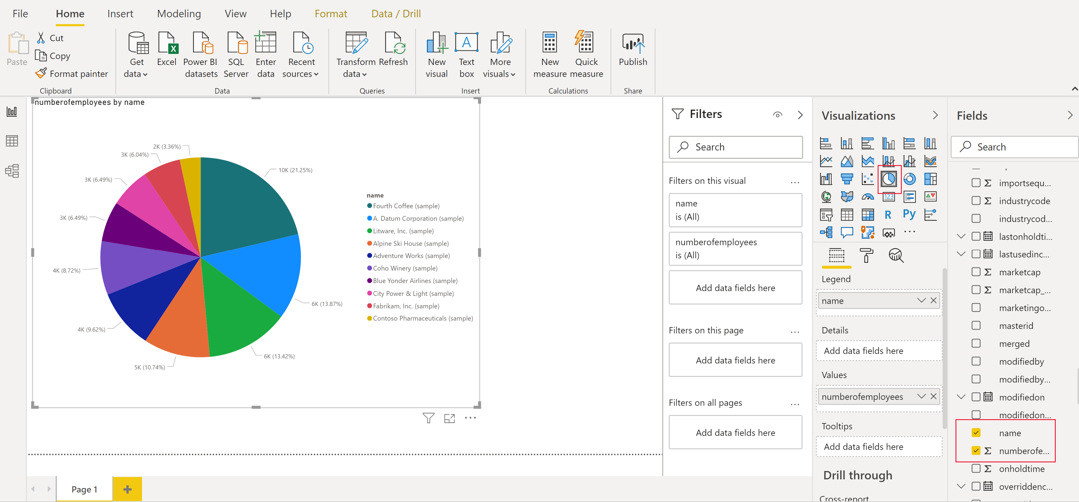 Power BI Desktop visualization.