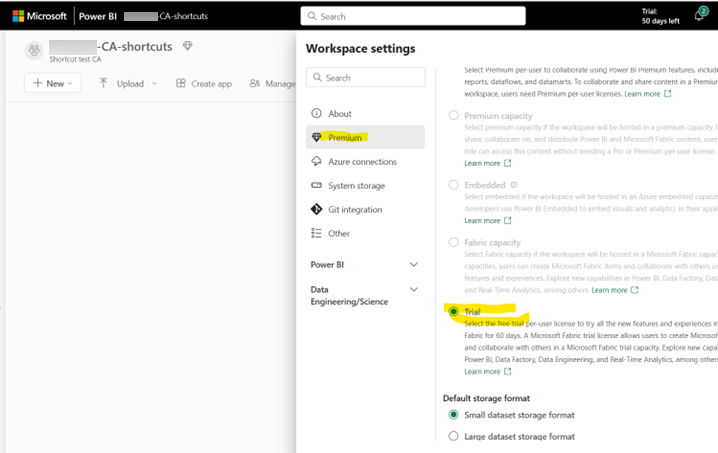 You need either Trial or Premium capacity for your Power BI workspace.