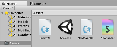 unity asset panel