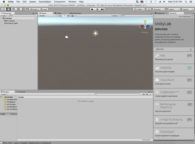 blank unity interface