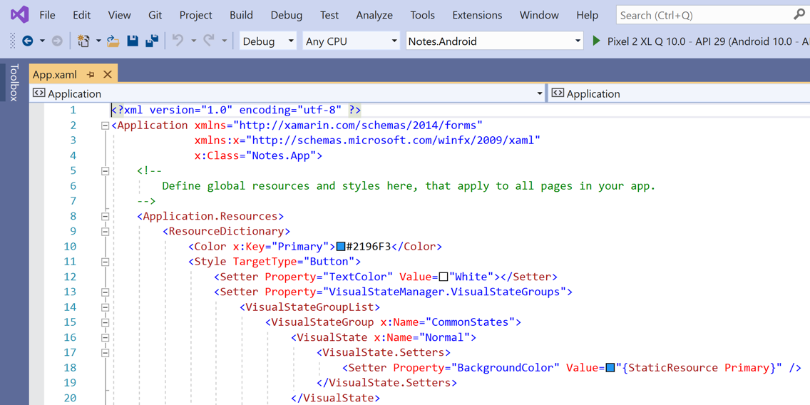 Open App.xaml