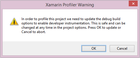 Profiling Error Dialog