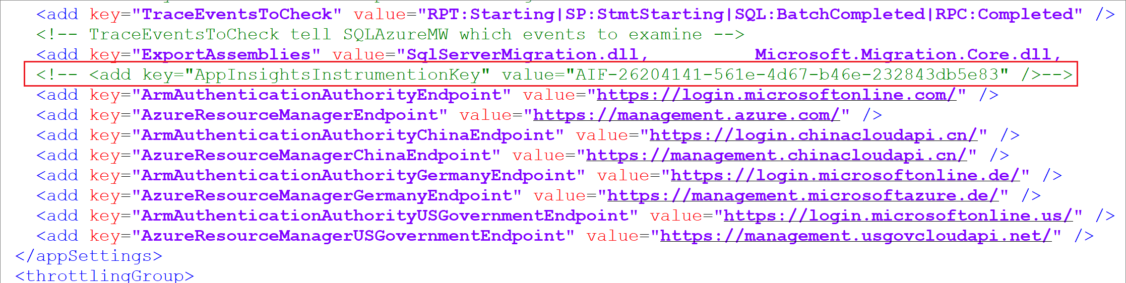 Screenshot of dma.exe.config file you modify to disable telemetry.