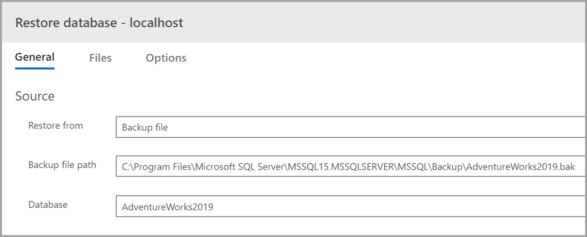 Screenshot of selecting your backup file path.