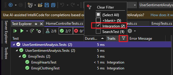 Column filter