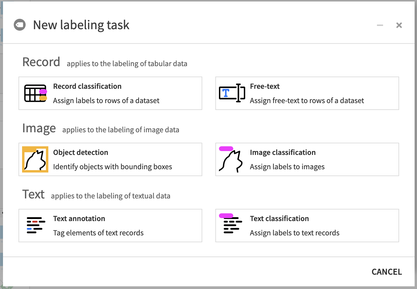 managed labeling in Dataiku