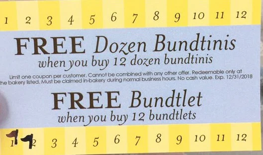 loyalty program, nothing bundt cake punchcard