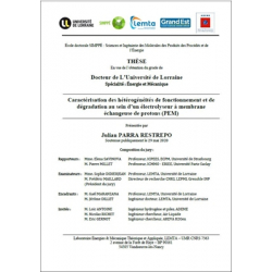 Caractérisation des hétérogénéités de fonctionnement et de dégradation au sein d'un électrolyseur à membrane échangeuse de protons (PEM)