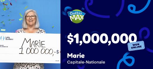 Marie won $1,000,000!