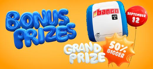 Banco bonus prizes - September 12 draw