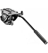 Manfrotto MVH500AH, Lightweight Fluid Video Head with Flat Base, Sliding Plate for Rapid Camera C...