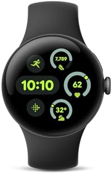 Google Pixel Watch 3 (41mm) Latest Model - Android Smartwatch with Heart Rate Tracking, Advanced Running from Fitbit, Fitness Insights, 24-Hour Battery - Matte Black Aluminum Case - Obsidian Band WiFi