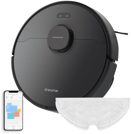 dreame D9 Max Robot Vacuum and Mop Combo, LiDAR Navigation, 4000Pa Strong Suction Power, 180mins Runtime, 2-in-1 Sweep and Mop, Compatible with Alexa