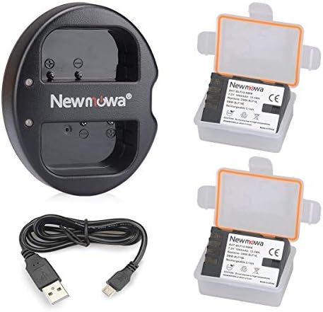 Newmowa DMW-BLF19 Battery (2 Pack) and Dual USB Charger for Panasonic DMW-BLF19 and Panasonic DMW-BLF19E Panasonic DMC-GH5 DMC-GH3 DMC-GH3A DMC-GH3H DMC-GH4 DMC-GH4H DC-GH5S