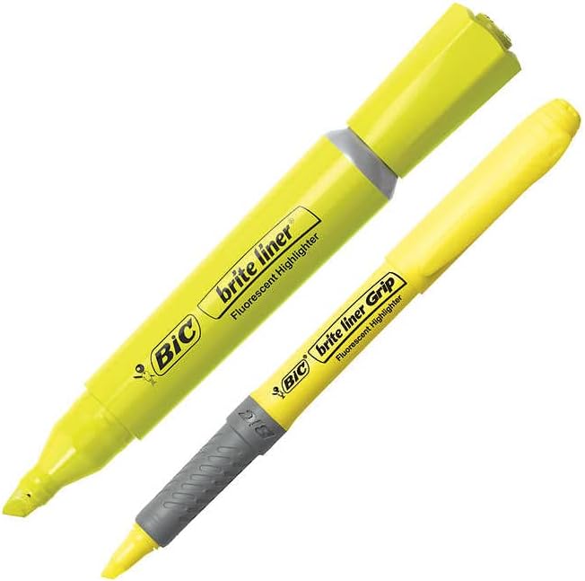 BIC Brite Liner Highlighter Combo Pack, Fluorescent Yellow, 24 ct