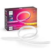 Philips Hue Indoor 6-Foot Smart LED Light Strip Base Kit with Plug - Flowing Multicolor Effect - ...