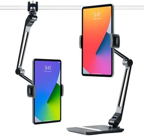 Twelve South HoverBar Duo for iPad / iPad Pro/Tablets | Adjustable Arm with Weighted Base and Surface Clamp Attachments for Mounting iPad