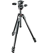 Manfrotto 290 Xtra Aluminum 3-Section Tripod Kit with 3-Way Head (MK290XTA3-3WUS) , Black