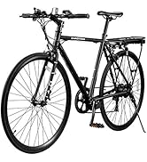 Swagtron Swagcycle EB-12 City Commuter Electric Bike with Removable Battery, Black, 700c Wheels, ...