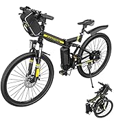 EB15 Viper Folding Off-Road Electric Mountain Bike, 26” All-Terrain Electric Bike for City Cruisi...