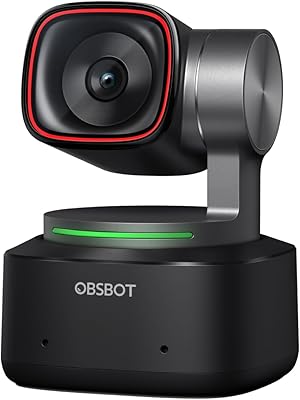 OBSBOT Tiny 2 Webcam 4K Voice Control PTZ, AI Tracking Multi-Mode & Auto Focus, Web Camera with 1/1.5" Sensor, Gesture Control, 60 FPS, HDR Light Correction, Webcam for PC, Streaming, Meeting, etc.