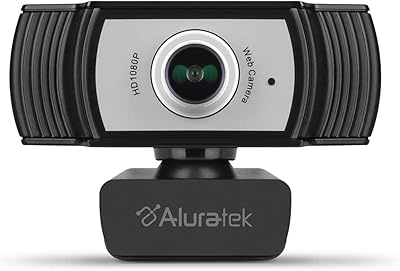 Aluratek HD 1080P Video Webcam (AWC04F) Full HD Webcam with Built-in Microphone, Autofocus, and Adjustable Clip Perfect for Streaming, Video Calls, and Online Meetings Video and Audio