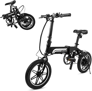 Swagtron Swagcycle EB5 Lightweight &amp; Aluminum Folding Ebike with Pedals