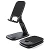 Lamicall Foldable Phone Stand for Desk - Height Adjustable Cell Phone Holder Portable Cellphone Cradle Desktop Dock Compatible with iPhone 16 15 14 13 Pro Max Mini, 12 11 XR X 8 Plus SE, Smartphone