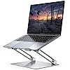 Lamicall Adjustable Laptop Stand, Portable Laptop Riser, Aluminum Laptop Stand for Desk Foldable, Ergonomic Computer Notebook Stand Holder for MacBook Air Pro, Dell XPS, HP (10-17.3'') - Silver